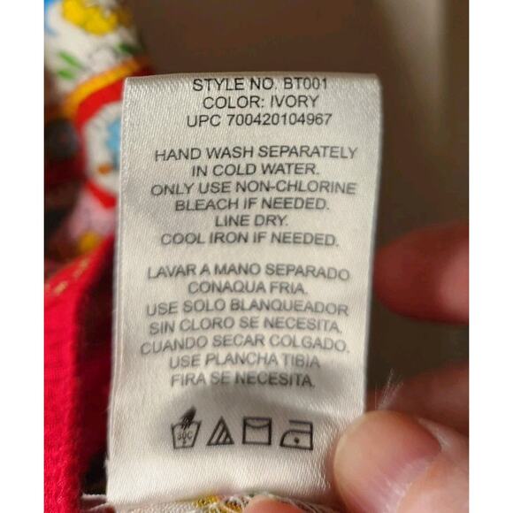 Bila Women's Top Size XL Red White Paisley Tank Sleeveless Tassel Bohemian - Picture 6 of 11